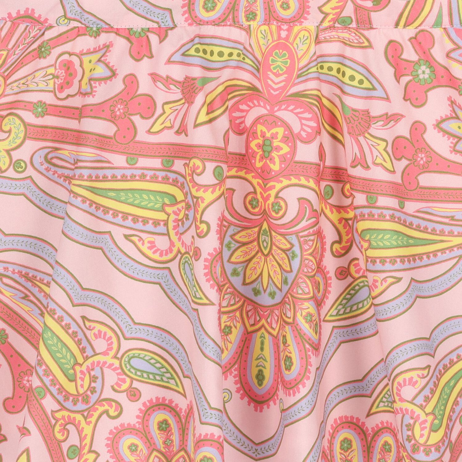 فستان للبنات بنقشة زهور بيزلي باللون العاجي والوردي, 2, hi-res