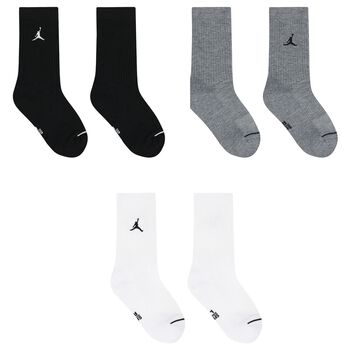 White, Grey & Black Jordan Logo Socks ( 3-Pack )