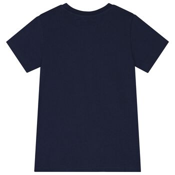 Boys Navy Blue Logo T-Shirt