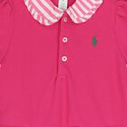 Baby Girls Pink Polo Romper, 1, hi-res