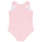 Girls Pink Teddy Logo Swimsuit, 2, hi-res