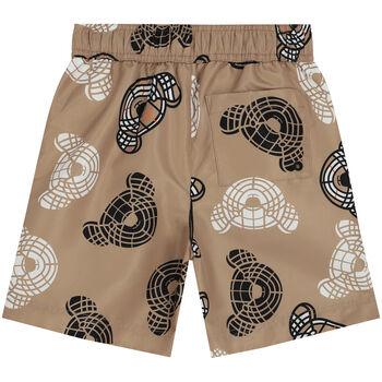 Boys Beige Thomas Bear Swim Shorts