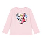 Baby Girls Pink Logo Long Sleeve Top, 2, hi-res