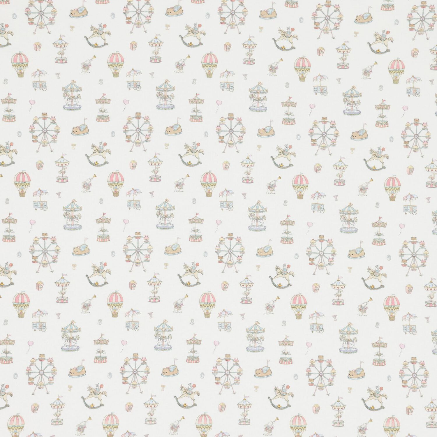 White Carousel & Hot Air Balloon Baby Blanket, 1, hi-res