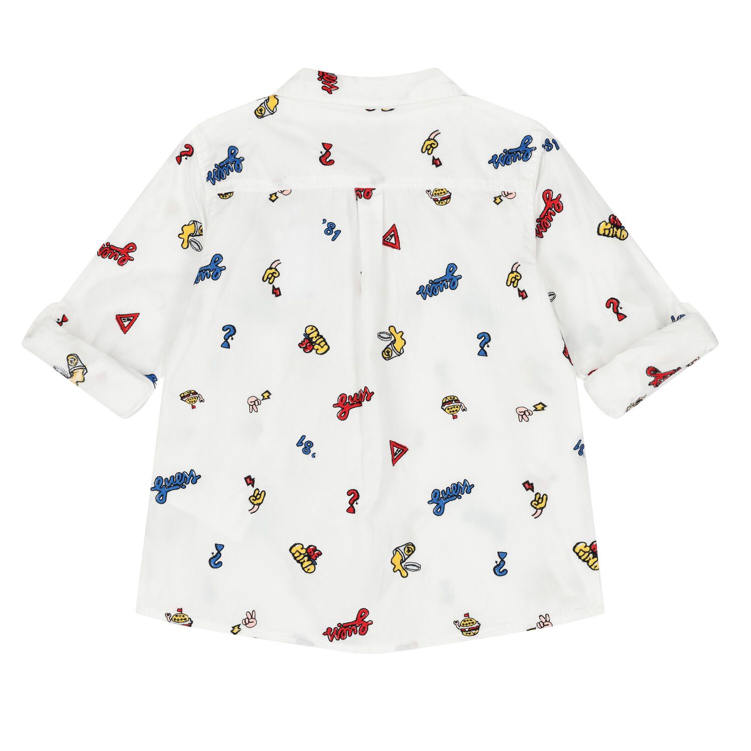 Boys White Logo Shirt, 1, hi-res image number null