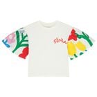 تيشيرت للبنات بشعار باللون الأبيض, 1, hi-res