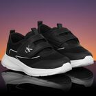 Boys Black & White Logo Trainers, 1, hi-res