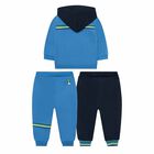 Younger Boys Blue 3 Piece Tracksuit Set, 2, hi-res