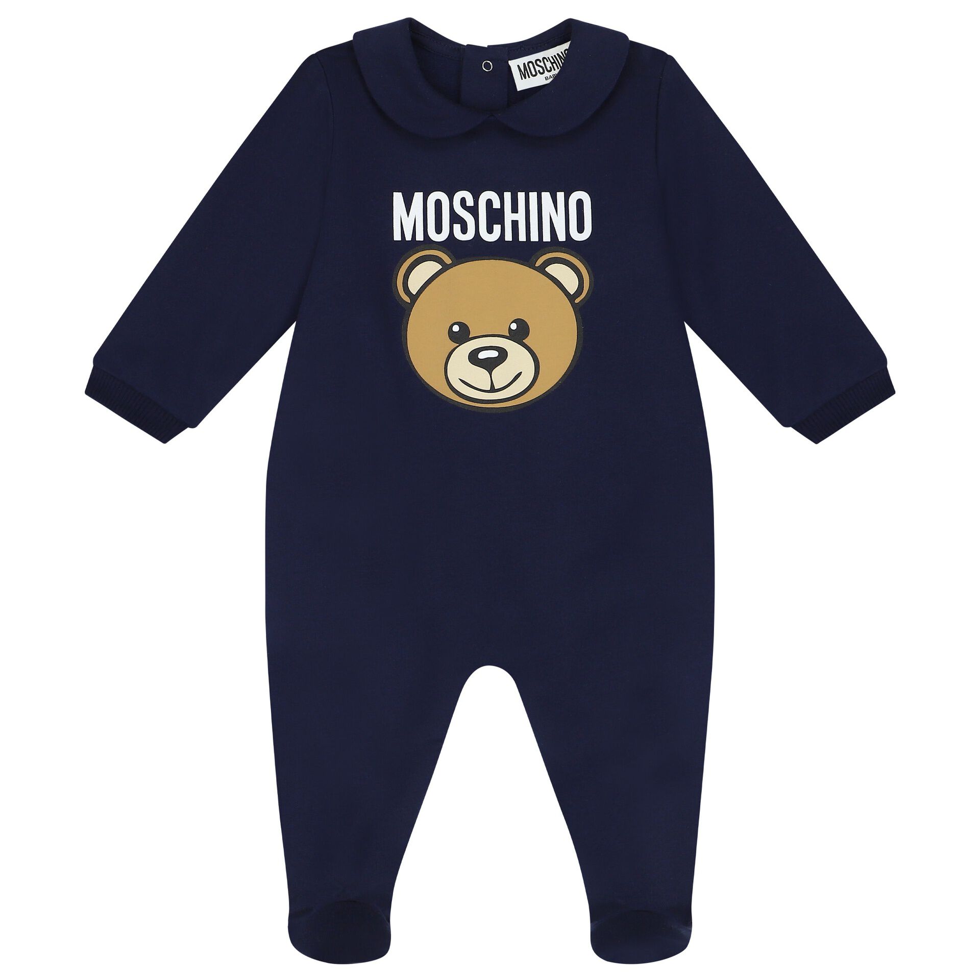Moschino Navy Blue Teddy Bear Logo Baby Blanket Junior Couture UAE
