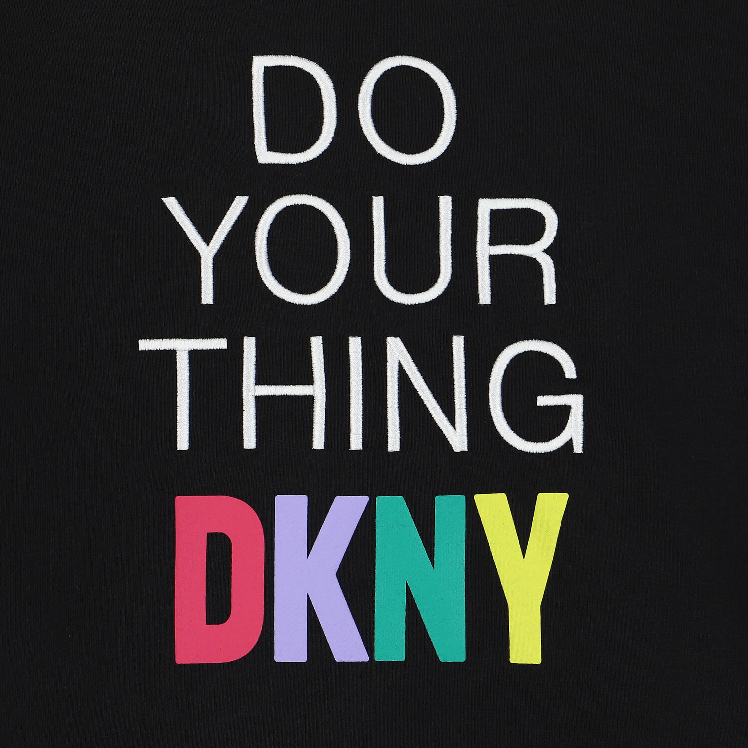 فستان سويت شيرت بالشعار باللون الأسود, 1, hi-res