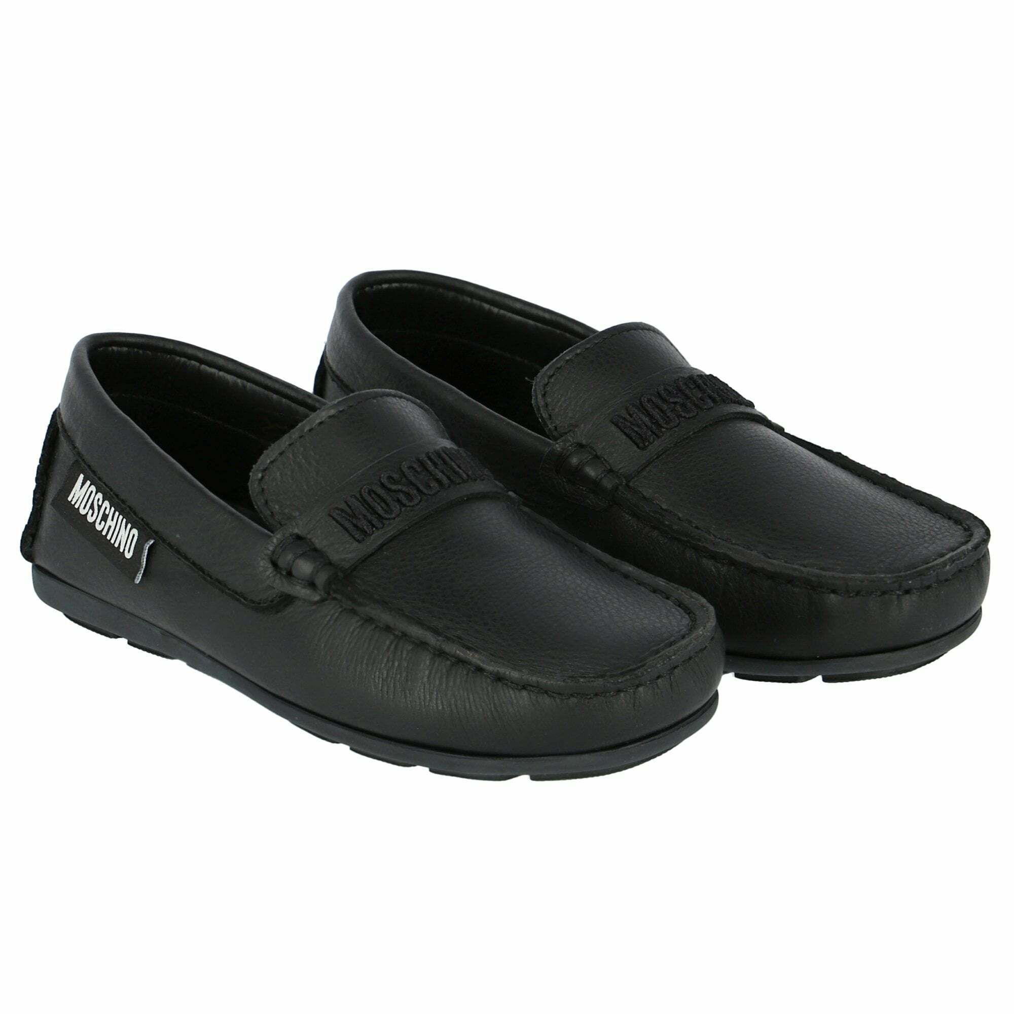 Moschino Boys Black Logo Shoes Junior Couture UAE