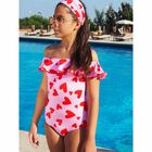 Nessi Byrd Girls Pink & Red Heart Swimsuit