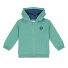 Younger Boys White, Aqua & Navy Blue Tracksuit, 1, hi-res