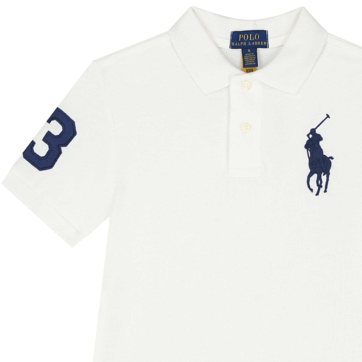 Boys White Logo Polo Shirt, 1, hi-res image number null