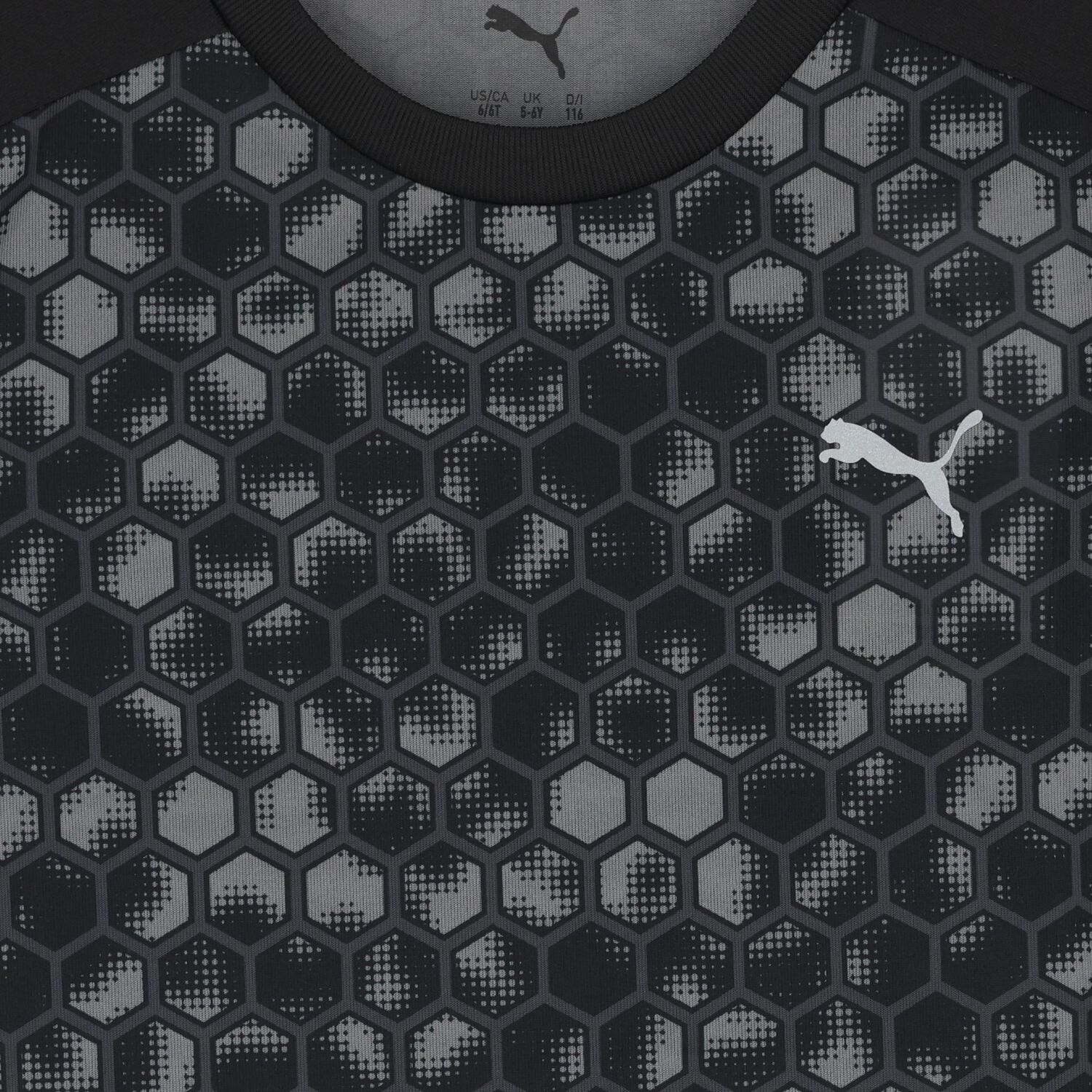 Boys Black Honeycomb Logo T-Shirt, 1, hi-res