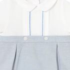 Baby Boys White & Blue Romper, 2, hi-res