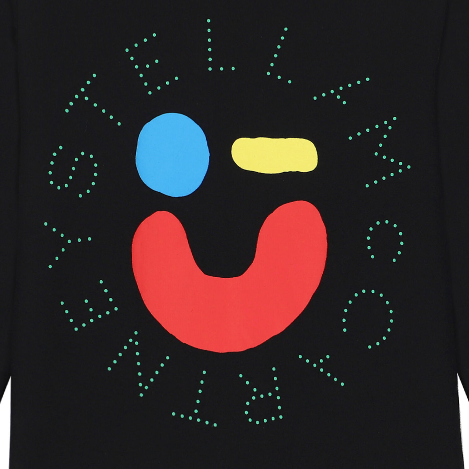 Boys Black Smile Long Sleeve Top, 1, hi-res