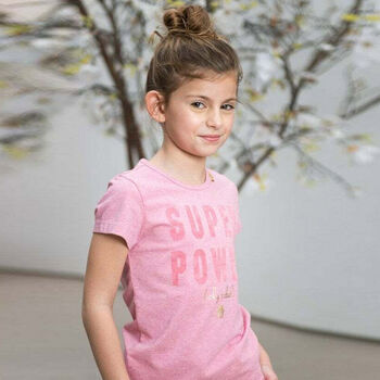 Girls Pink Slogan T-Shirt