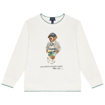 Boys Ivory Polo Bear Sweatshirt