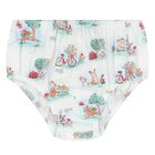 طقم فستان بنات بطبعة الأرنب باللون الأبيض والأخضر, 1, hi-res