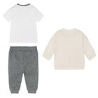 Baby Boys Grey & Beige Tracksuit Set, 1, hi-res
