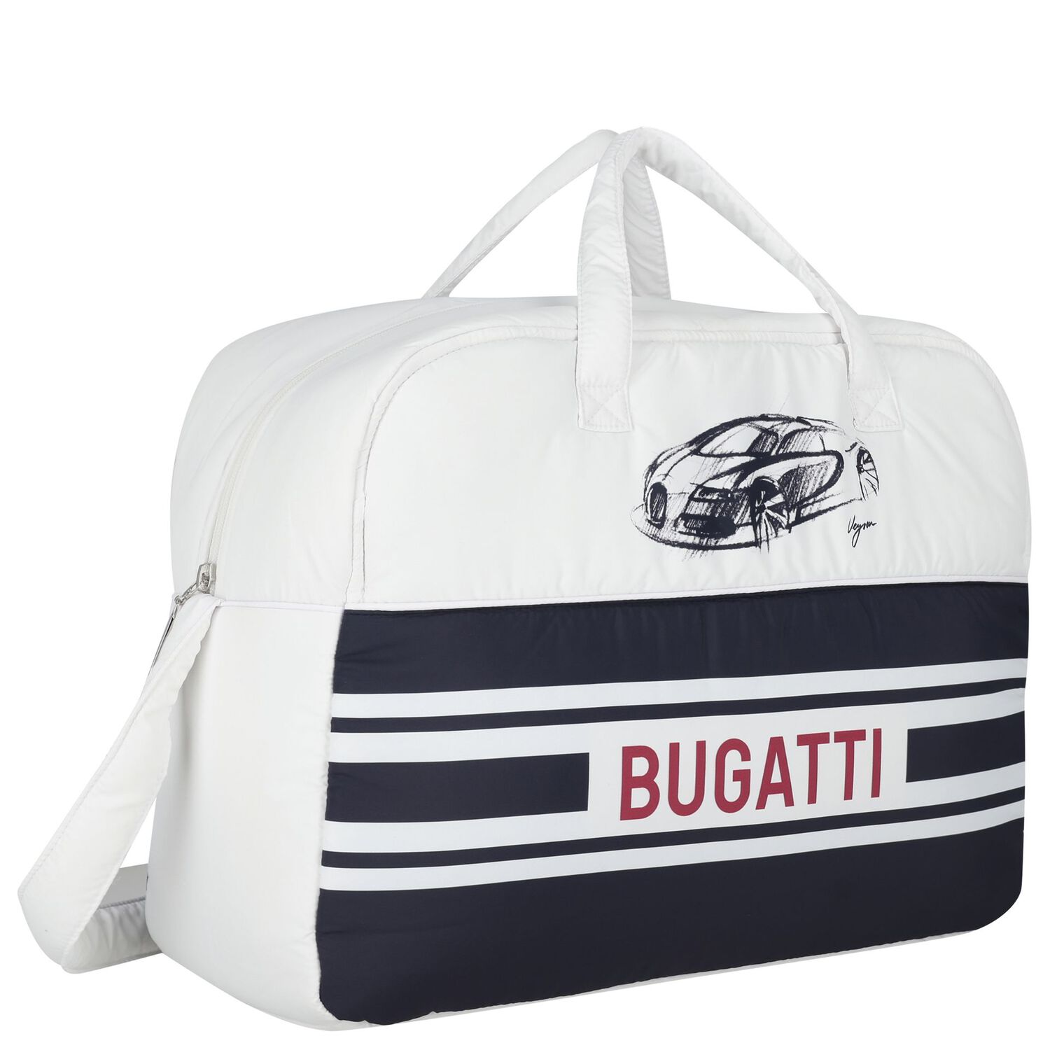 Baby Boys White & Navy Blue Logo Changing Bag ( 42cm ), 1, hi-res