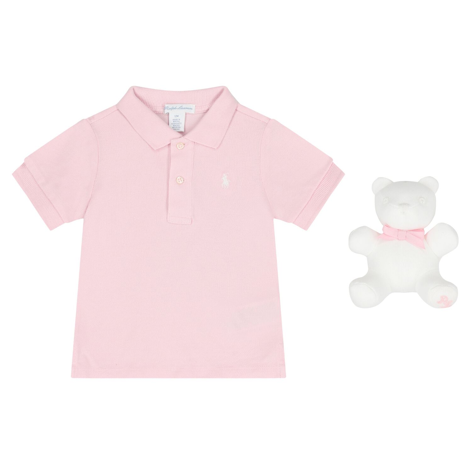 Baby Girls Pink Logo Polo Shirt Gift Set, 1, hi-res