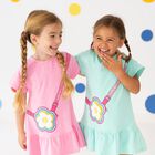 Girls Pink Flower Bag Dress, 2, hi-res