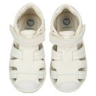 Baby Boys White Logo Sandals, 1, hi-res