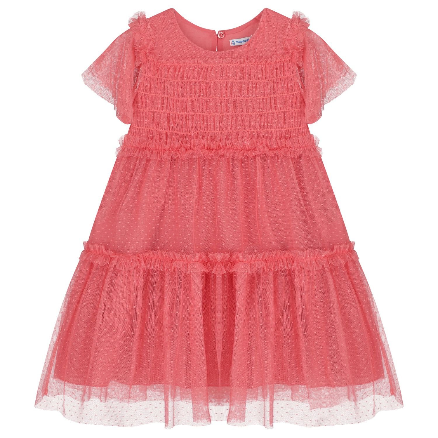 فستان تول للبنات باللون الوردي, 3, hi-res