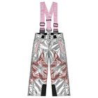 Girls Silver & Pink Star Ski Trousers, 1, hi-res