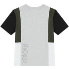 تيشيرت بالشعار باللون الرمادي للاولاد, 2, hi-res