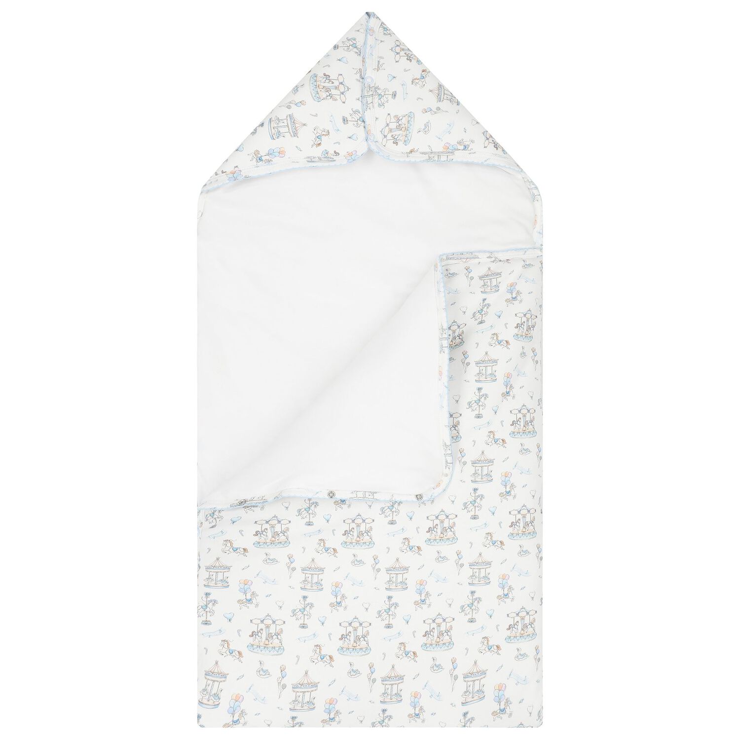 Baby Boys Blue & White Carousel Nest, 1, hi-res