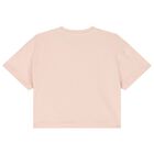 Girls Pink Embellished Logo T-Shirt, 2, hi-res