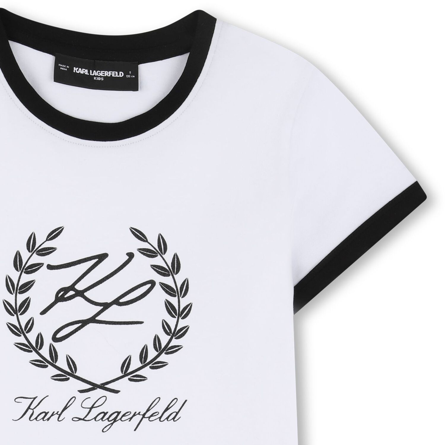 Girls White & Black Logo T-Shirt, 2, hi-res