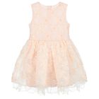 Girls Pink Flower Tulle Dress, 1, hi-res