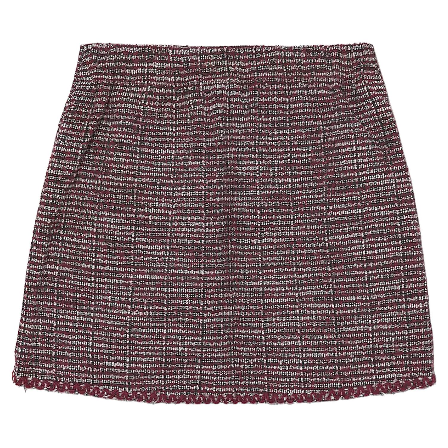 Girls Red Tweed Skirt, 2, hi-res