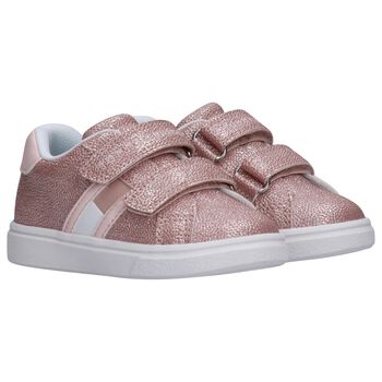 Girls Pink Logo Trainers