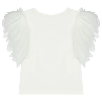 تيشيرت بنات لعيد ميلاد الثامن باللون الابيض 