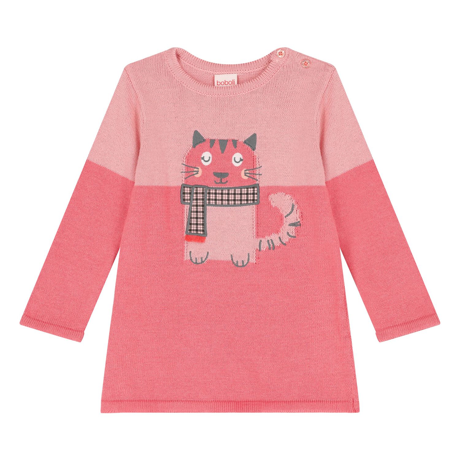 فستان بنات محبوك باللون الوردي, 1, hi-res image number null