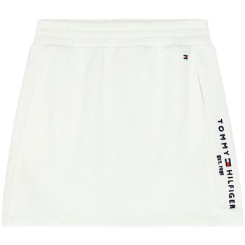 Girls White Logo Skirt