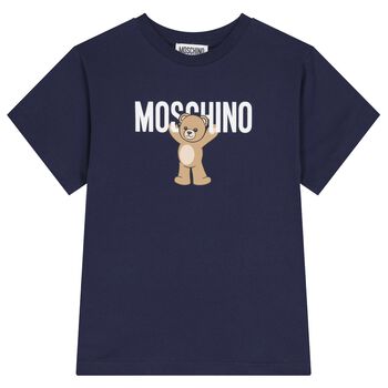 Navy Blue Teddy Bear Logo T-Shirt