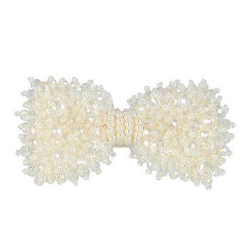 Girls Ivory Embellished Bow Hair Clip