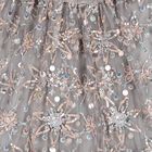 Girls Grey Flower Sequin Tulle Dominique Dress, 1, hi-res