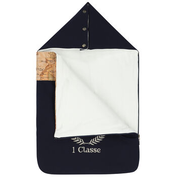 Navy Blue & Beige Geo Map Baby Nest