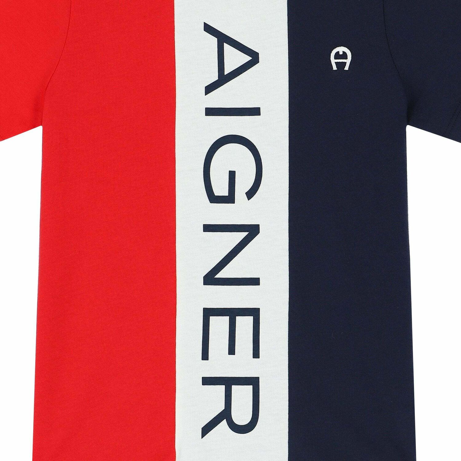 Boys Red and Navy Blue Logo T-shirt, 1, hi-res image number null