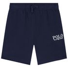 Boys Navy Blue Jersey Shorts, 1, hi-res