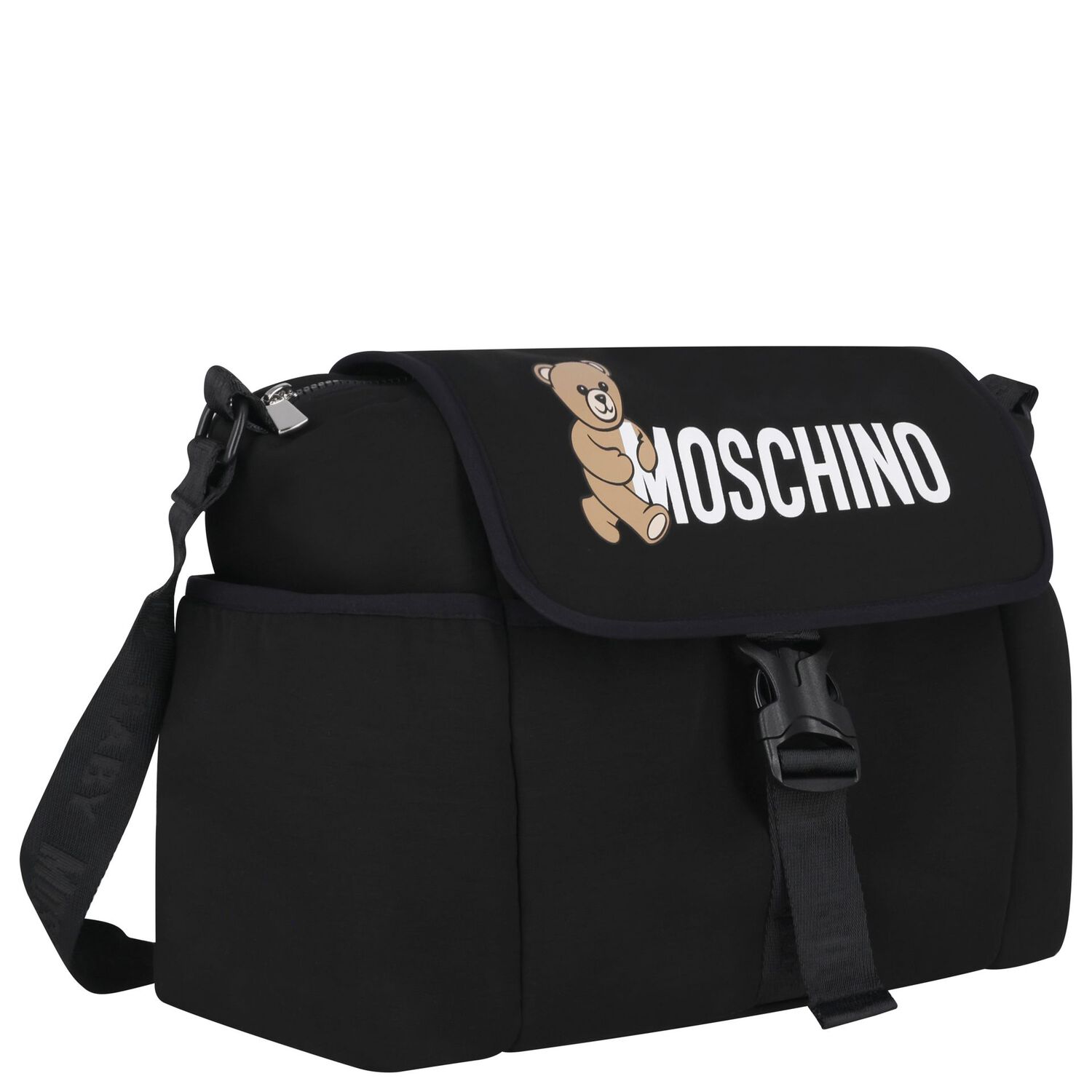 حقيبه تغيير حفاضات بالشعار بطبعه تيدى بير باللون الاسود , 1, hi-res