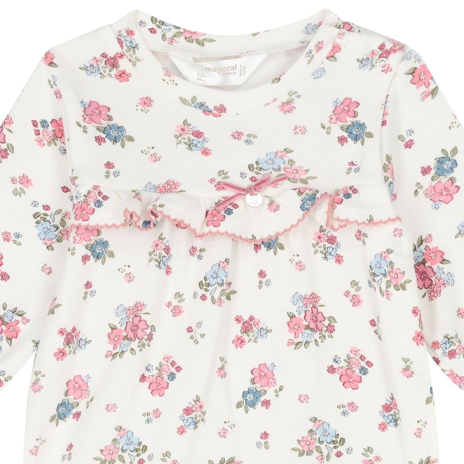 Baby Girls White & Pink Babygrows ( 2-Pack ), 1, hi-res