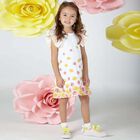 White Rose Print Cotton Dress, 1, hi-res